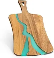 Acacia Wood Epoxy Resin Chopping Board, Kitchen Food Cutting Serving, Restaurant Authentic Style, for Cheese Platter, Charcuterie & Tapas Board, Suitable for Meat, Bread and Vegetables