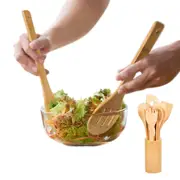 8pcs Bamboo Cooking Utensils Set Wooden Spoons and Spatulas for Kitchen