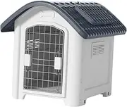 Baoblaze Dog House Outdoor Dog Cage Waterproof Removable Dog Crate Fence for Small, Medium, Large Dogs Corgi Shiba Inu, Gray with Door