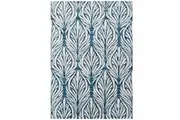 Handmade Abstract Wool Rug-6306-Sea Blue/Ivory