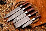 Hand Forged Damascus Steel Full Tang Dining Kitchen Steak knife Chef Knife Set