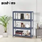 ZUNI 3-Tier Display Cabinet Storage Flip-Top Shelves Bookcase Stand Rack Grey