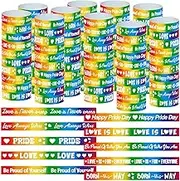 Feifeiya 600 Pcs Pride Bracelets Bulk LGBT Rainbow Paper Wristbands for Events 10 Styles Gay Pride Adhesive Wrist Bands Waterproof Tearproof Tamper Proof Paper Arm Bands for Gay LGBT Parades Festival