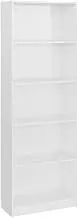 5-Tier Bookcase for Home & Office, Engineered Wood Standing Shelf, High Gloss White Modern Storage Cabinet (60x24x175 cm) - Space Saving Design for Small Spaces