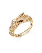 Bloomingdale's Fine Collection Diamond & Ruby Accent Dragon Ring in 14K Yellow Gold