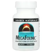 Source Naturals, MegaFolinic™, 800 mcg, 120 Tablets