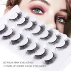 Natural Faux Mink Lashes Short Lashes False Eyelashes Cat Eye Look Manga Lashes
