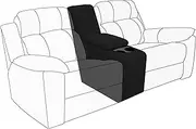 Easy-Going 2-Piece Recliner Console Cover for Reclining Loveseat Covers Stretch Jacquard Middle Console Cover for Recliner Couch and Sofa Black