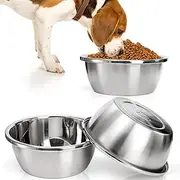 WRINGKIT 2 Pack Stainless Steel Dog Bowls, 26 Cup Deep Water Food Bowl for Extra Large Dog, 12" Wide Opening Thickened Heavy Duty Pet Bowls for X-Large Giant Dogs, 208 Oz, 1.6 Gallons