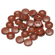 30pcs Wooden Sewing Button 12.5mm 2 Holes Round Craft Button Caramel
