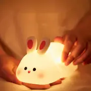 Touch Sensor Silicone LED Lamp Cute Rabbit USB Rechargeable Nightlight Dimmable