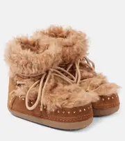 [Inuikii] Inuikii Long Curly shearling and suede snow boots AU 9 brown