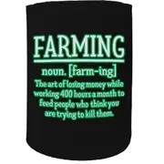 Alcohol Stubby Holder - Farming Noun Farmer Farm - Funny Novelty Birthday Gift Joke Beer Can Bottle