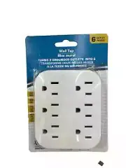 Intertek Wall Plug Power Splitter 6 Outlet AC Tap Electrical Socket Adapter