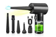 Rechargeable Compressed Air Duster Cordless Powerful 51000RPM with LED Light for Computer Keyboard Cleaning