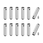 12 Pcs Shoelace Tips with Screw, Alloy 25mm Aglets End Tip for DIY, Silver Tone