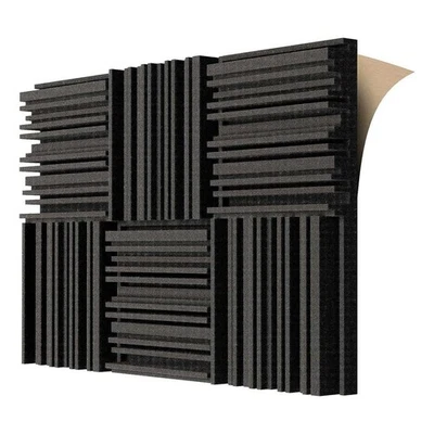 2X(6 Pcs Self-Adhesive Acoustic Foam Panels,12 X 12 X 2 Inches Sound4320