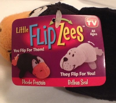 FlipaZoo Little Flipzee 5" Plush As seen on TV Phoebe Penguin/Bethan Seal NEW