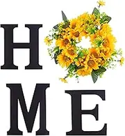 Wooden Home Sign With Wreath, Home Decoration Home Sunflower Sign Door Hanging, Indoor And Outdoor Diy Wooden Letter Sign Wall Decoration,Hanging Farmhouse Wall House Decor