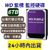 在飛比找蝦皮購物優惠-WD威騰 紫標 6T 監控硬碟 6TB 三年保固 1TB  