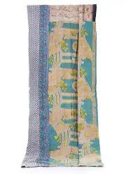 Vintage Indian Cotton Handmade Reversible Ralli Blanket Patchwork Kantha Quilt