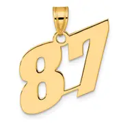 14k Yellow Gold Polished Block Number 87 Pendant