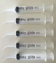 (Qty 5) Easy Glide Curved Tip Syringes 10/12cc (No Needle) (Original Version)