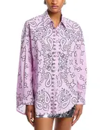 Essentiel Antwerp Oversized Paisley Button Front Shirt