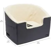 Amazon Basics Pet Car Booster Bucket Seat dog bed- 18 x 18 x 16 Inches Tan Small