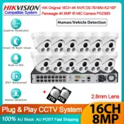 Hikvision 16CH 16POE Camera System 4K 8MP IR MIC Security IP Camera Outdoor Kit