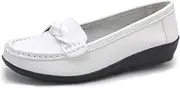 [HAJINK] Women's Flats Casual Leather Loafer Ladies Slip-On Black Flat Shoes for Women Work Shoes