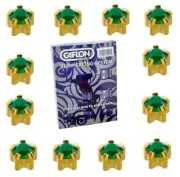12 Pair Caflon Gold Plated May Emerald Stone Ear Piercing Regular Claw Studs 4mm