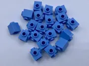 Lego Parts (20) Medium Blue Brick, 1 x 1 w Studs on 2 Sides, Adjacent ~ No 26604