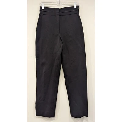 NWT Sandro Paris Black Noir Stretch Fabric Carrot Pants Size 4