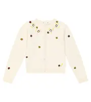 [Bonpoint] Bonpoint Toesie embroidered wool cardigan Y 14 beige