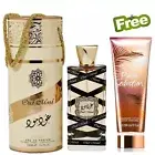 Lattafa Oud Mood EDP Perfume 3.4 Oz FREE Branded Skin Glowing Lotion