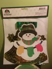 Christmas House - Paper Garland Snowmen & Bells - 9ft Long