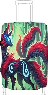 [Joisal] Retro Pink Car Suitcase Protector Cover Fit 18-32 Inch Luggage Covers Tsa Approved Elastic Travel Essential, Mystic Red Fox, M 22-24 in