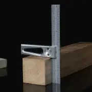 BRIDGE CITY TOOL WORKS DS-6v2 Double Square Metric Stainless Steel Right Angle 6in Sliding Square Ruler with PVD Coating