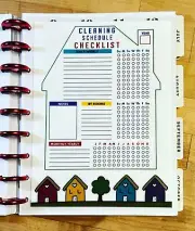 Home Cleaning Schedule Checklist House Dashboard Insert 4 use w/ HAPPY Planner-