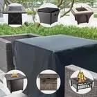 Fire Pit Table Cover Dustproof Tear Resistant Firepit Cover for Yard Garden