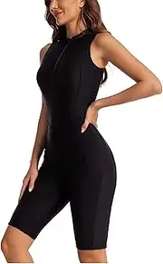 [REIRQIE] Womens Boyleg One Piece Swimsuit Athletic Swimwear Bathing Suit