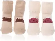 KOMBIUDA 2 Pairs Baby Non-Slip Socks Toddler Newborn Infant Anti-Slip Floor Socks for Christmas