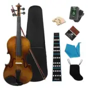 4/4 3/4 1/4 Violin Acoustic Solid Wood Natural Color Bright Fiddle Basswood
