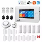 433MHz All Touch Screen Burglar Wireless WIFI GSM Card Alarm System Smart Home