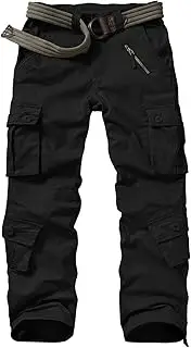 [Raroauf] Women's Cotton Casual Military Army Cargo Combat Work Pants with 8 Pocket, Grey, 18