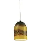 ELK Lighting 10217/1CMT Cosmos Mini Pendant Satin Nickel with Ochre and Smoke