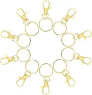 [Sosoport] Elegant Gold Swivel Key Chain Clips Lobster Claw Hooks for Keychains Lanyard Clip with Ring Hooks