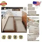 Machine Washable Farmhouse Kitchen Mat Set - 3 Geometric Rugs for All Spaces