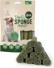 It's Treat Time Denta Sponge Chews, Round Sticks, Natural Plant Based,Small 10 Pack – Dental Chews with Superfoods, Low Fat, Easily Digestible, Helps Reduce Plaque & Tart, Seaweed Flavour